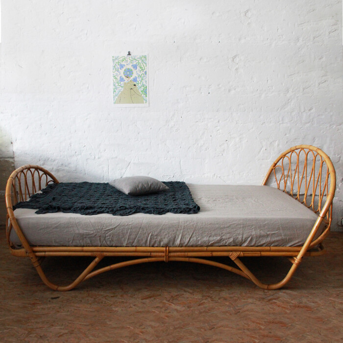 Lit rotin vintage - Corbeille - H725