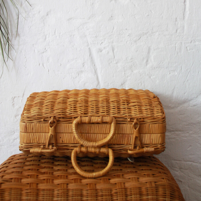 Valise tressée vintage - H511