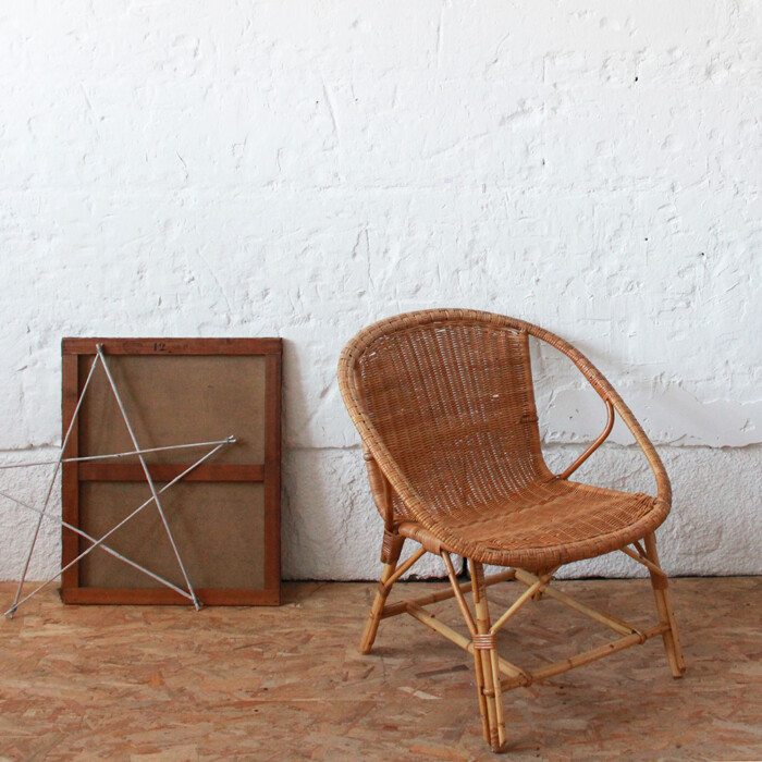 Fauteuil rotin vintage – Image 4