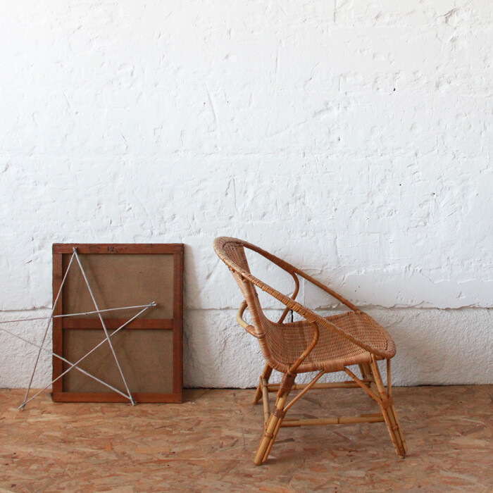 Fauteuil rotin vintage – Image 2