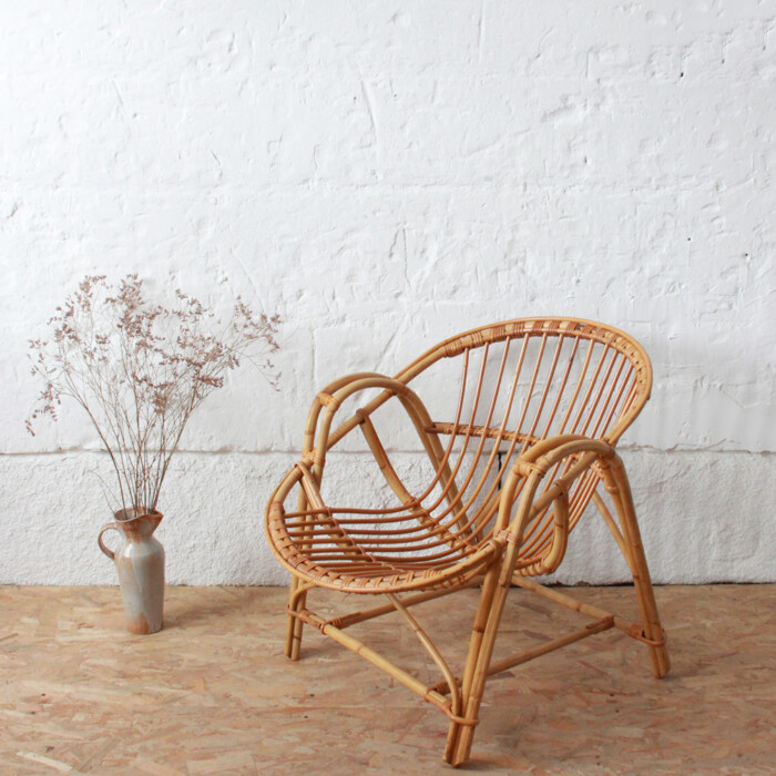 Fauteuil rotin vintage - Classique - I205 – Image 3