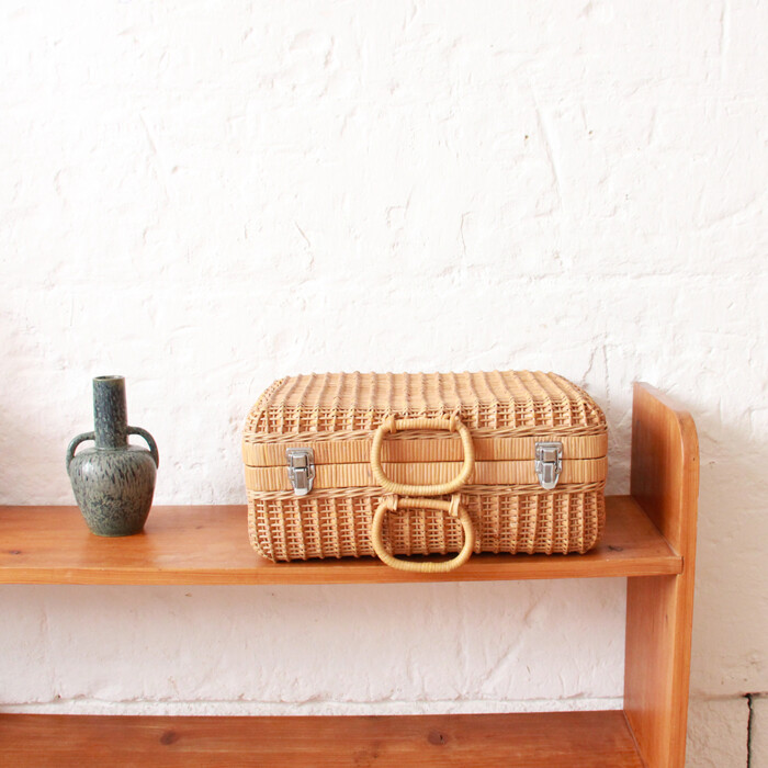 Valise tressée vintage XL - I246