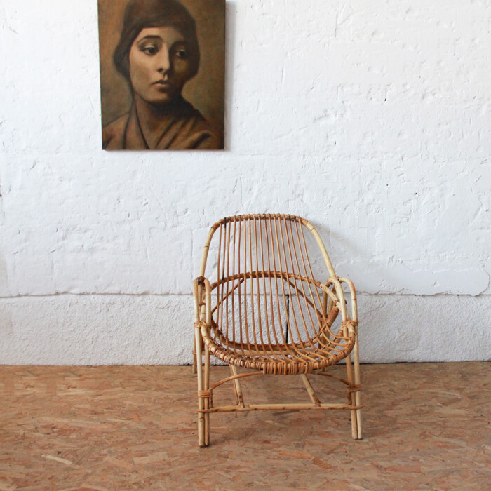 Fauteuil rotin vintage - Classique - I119