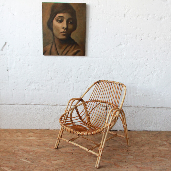 Fauteuil rotin vintage - Classique - I119 – Image 3