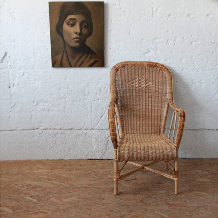 Fauteuil rotin vintage - 1900 - I220