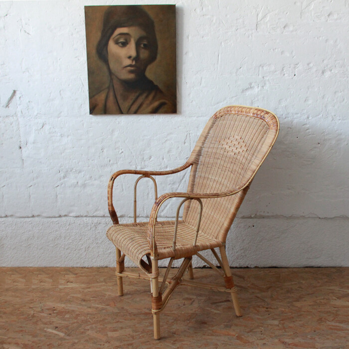 Fauteuil rotin vintage - 1900 - I220 – Image 3