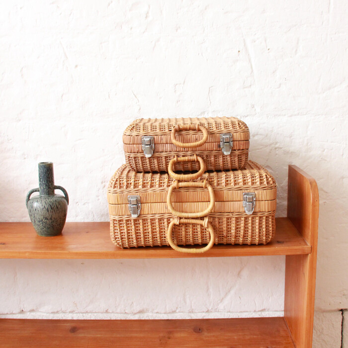 Valise tressée vintage XL - I246 – Image 3