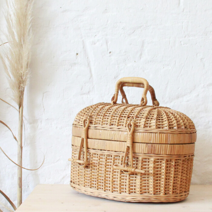 Valise tressée vintage – Image 4