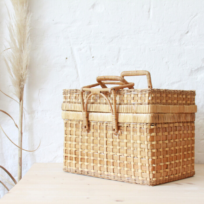 Valise tressée vintage – Image 4