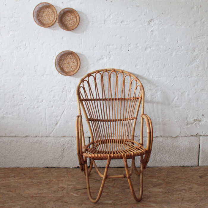 Fauteuil rotin vintage - I535
