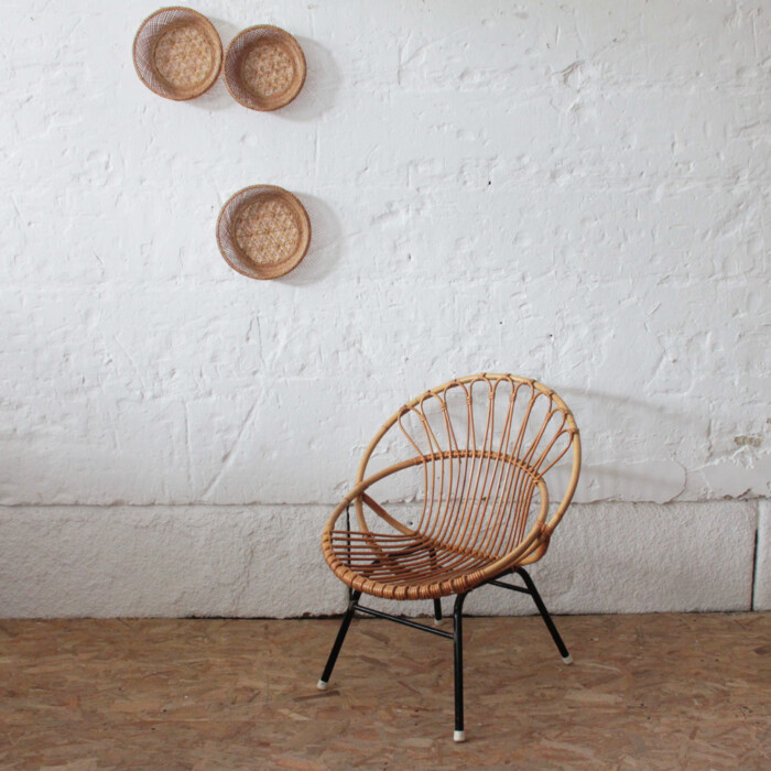 Fauteuil rotin vintage - Coquille - I534 – Image 4