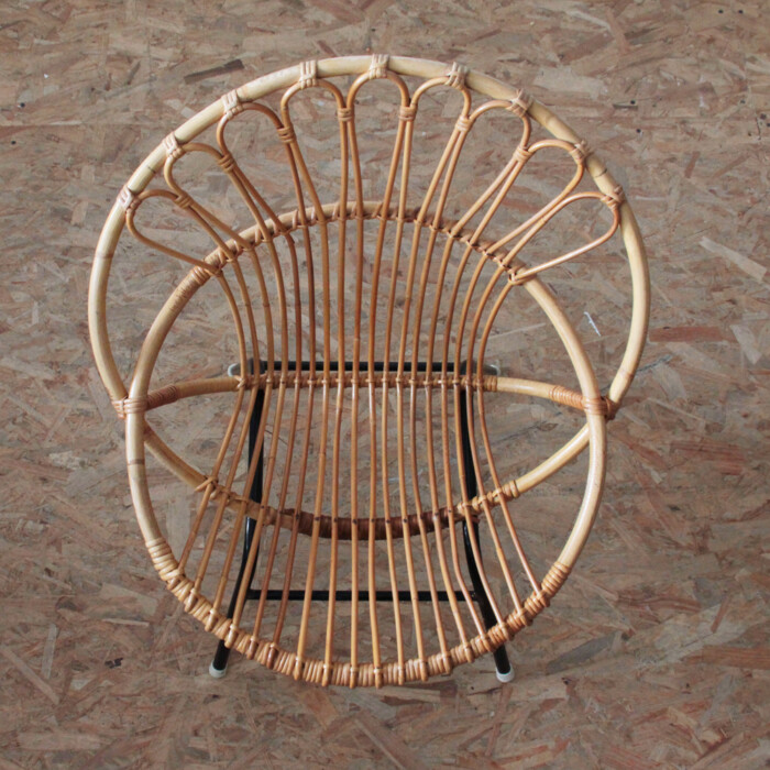 Fauteuil rotin vintage - Coquille - I534 – Image 6