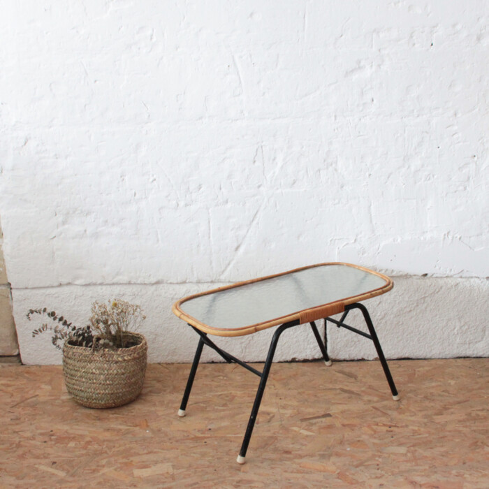 Table basse rotin vintage - I488