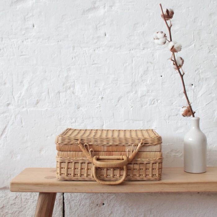 Valise tressée vintage - I566