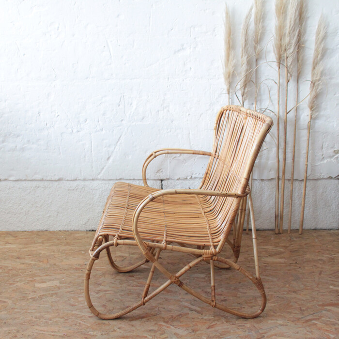 Banquette rotin vintage - C214 – Image 5