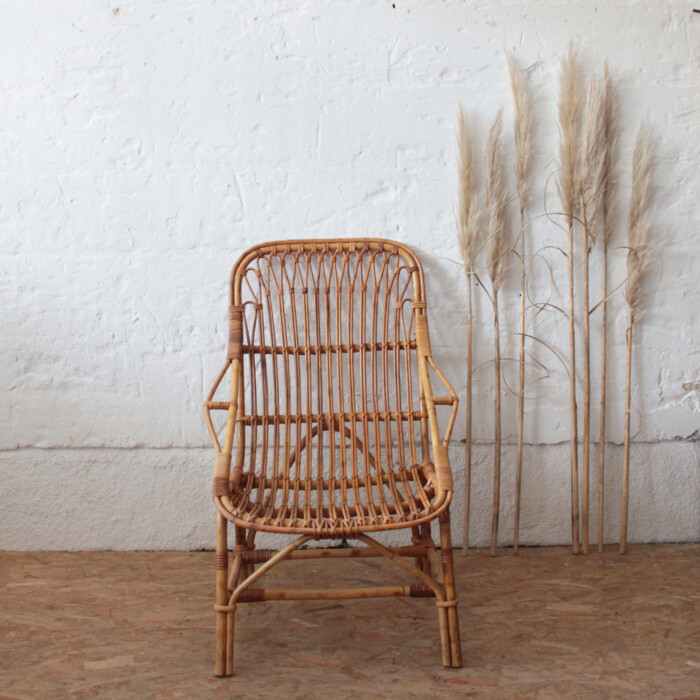 Fauteuil rotin vintage - I656