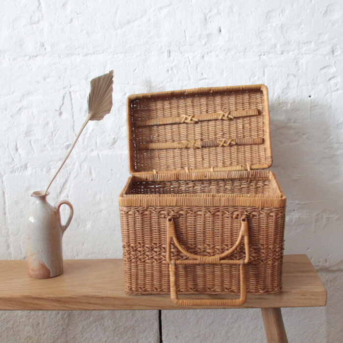 Valise tressée vintage - I399 – Image 4