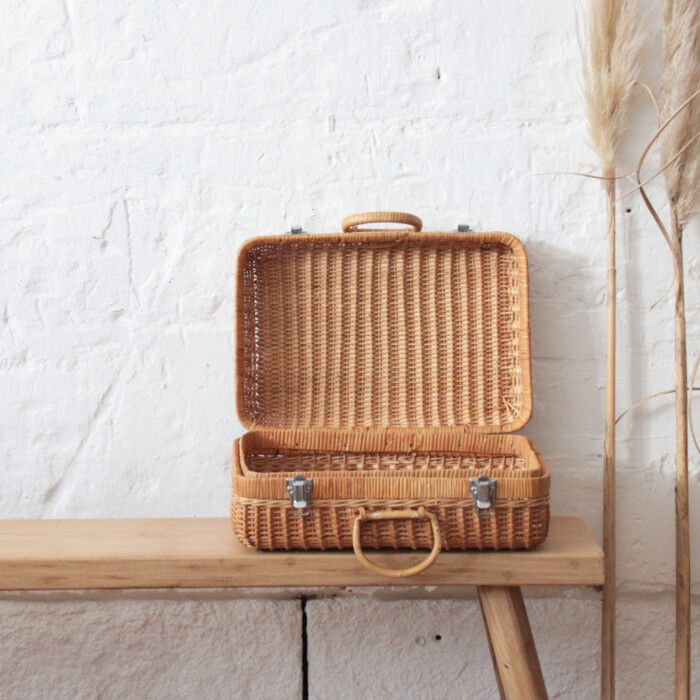 Valise tressée vintage - I665 – Image 2