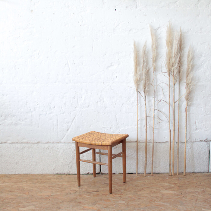 Tabouret canné vintage - I672 – Image 2