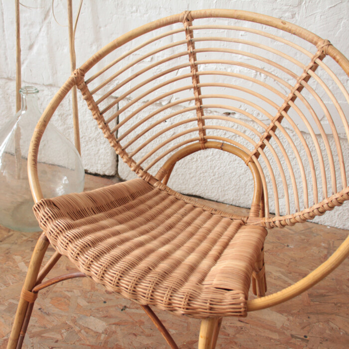 Fauteuil rotin vintage - I828 – Image 2