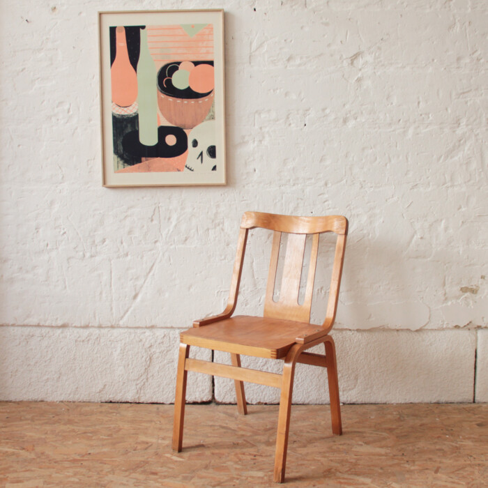 Chaise vintage bois - Tchèque - I702 – Image 4