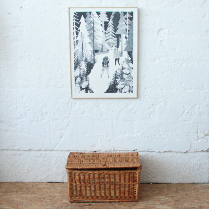 Banc coffre osier vintage - J032