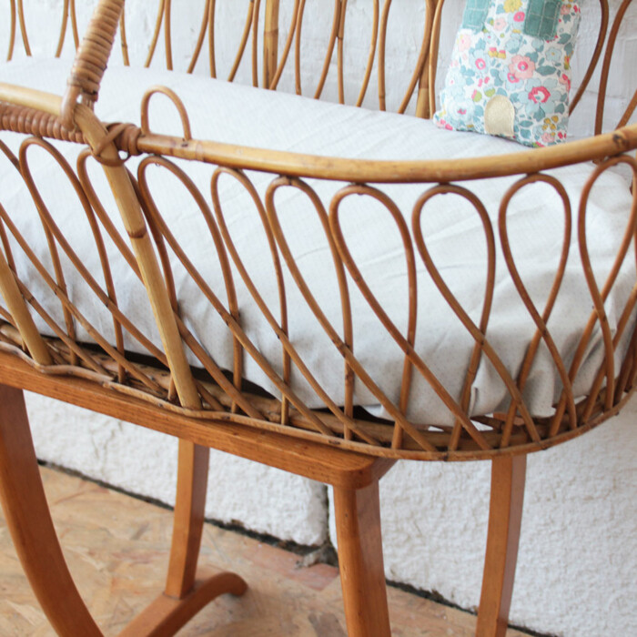 Berceau Moïse rotin vintage - C384 – Image 4