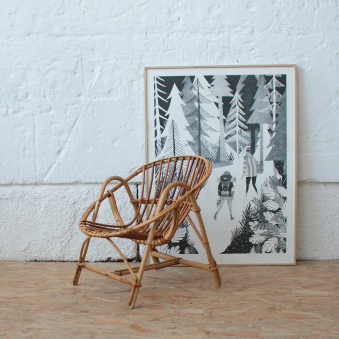 Fauteuil rotin enfant vintage - J036 – Image 2