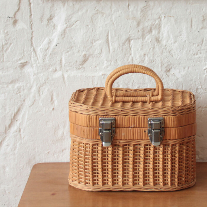 Valise tressée vintage - I788