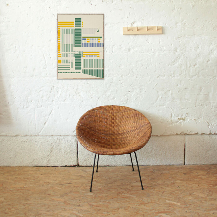 Fauteuil rotin vintage - Satellite - E671