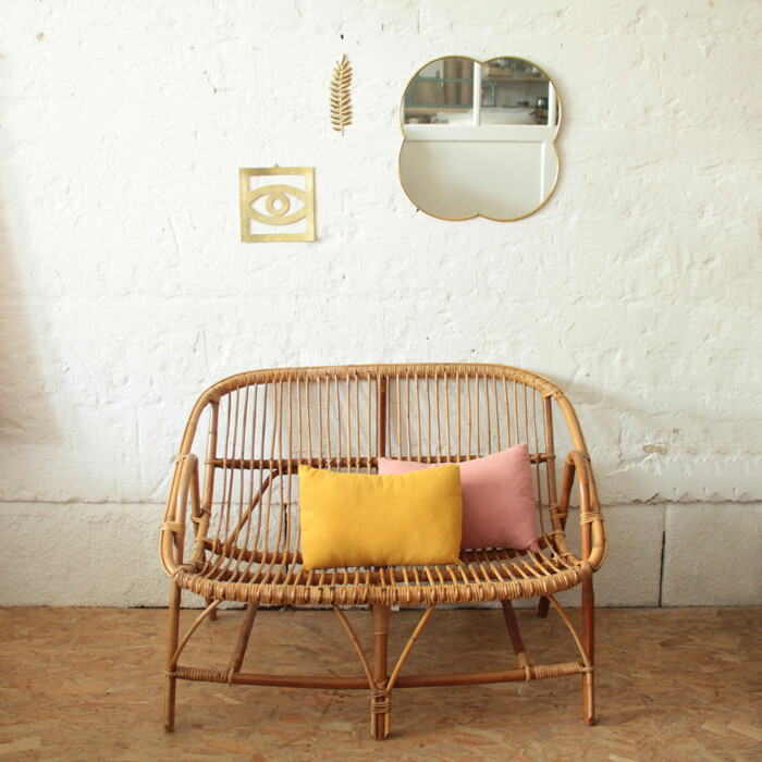 Banquette rotin vintage - J134