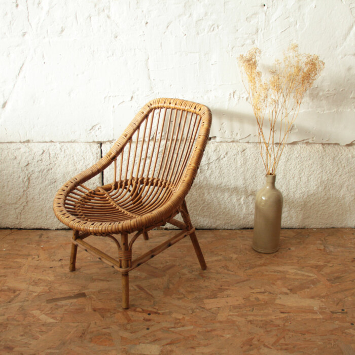 Fauteuil rotin enfant vintage - J138 – Image 2