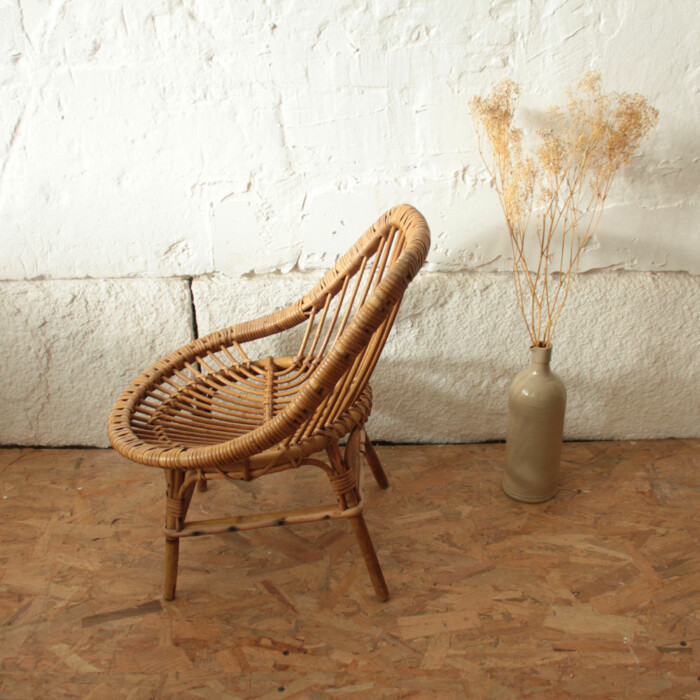 Fauteuil rotin enfant vintage - J138 – Image 4