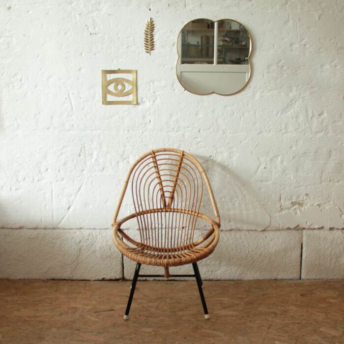 Fauteuil rotin vintage - Spirale - J193