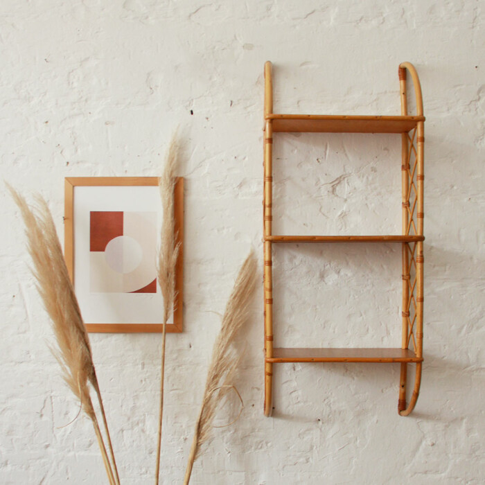 Etagère rotin vintage - J383 – Image 5
