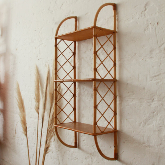 Etagère rotin vintage - J383 – Image 2