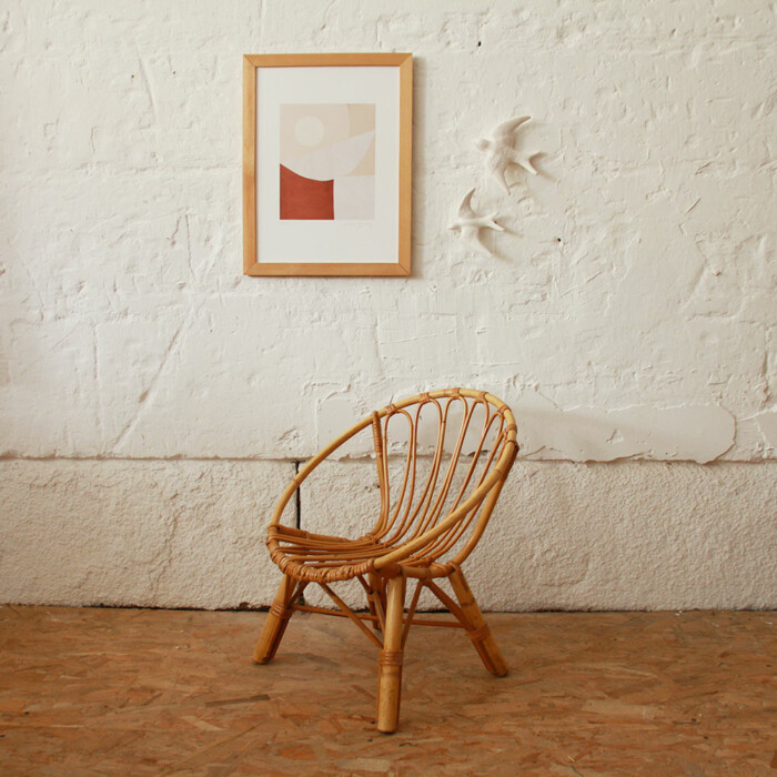 Fauteuil rotin enfant vintage - J302 – Image 2