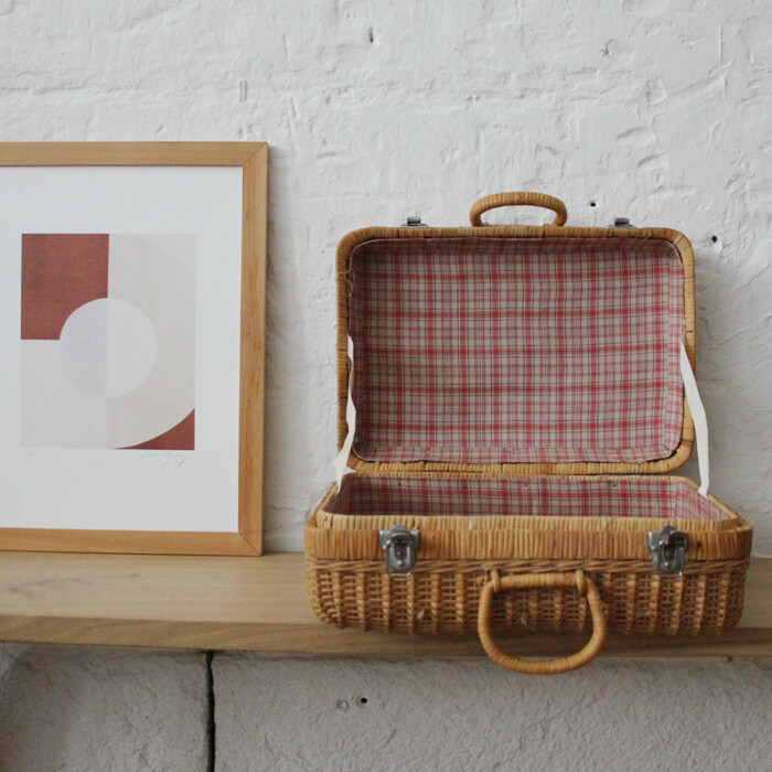 Valise tressée vintage - J442