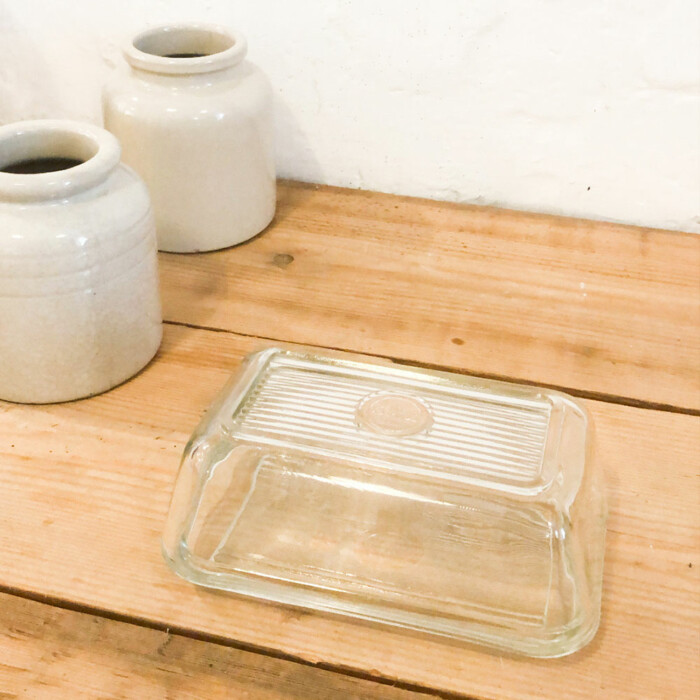 Beurrier verre blanc vintage
