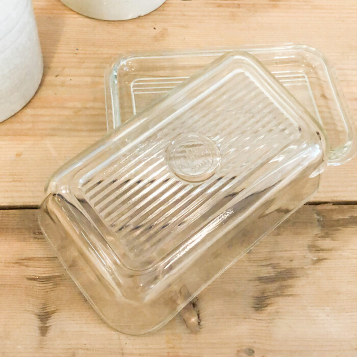 Beurrier verre blanc vintage – Image 2