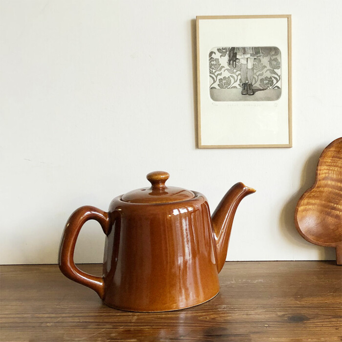 Théière céramique "bistrot" vintage - K232
