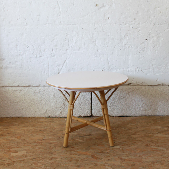 Table basse rotin vintage