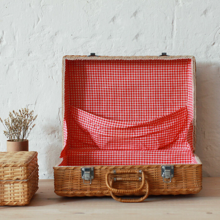 Valise tressée vintage - K348 – Image 3