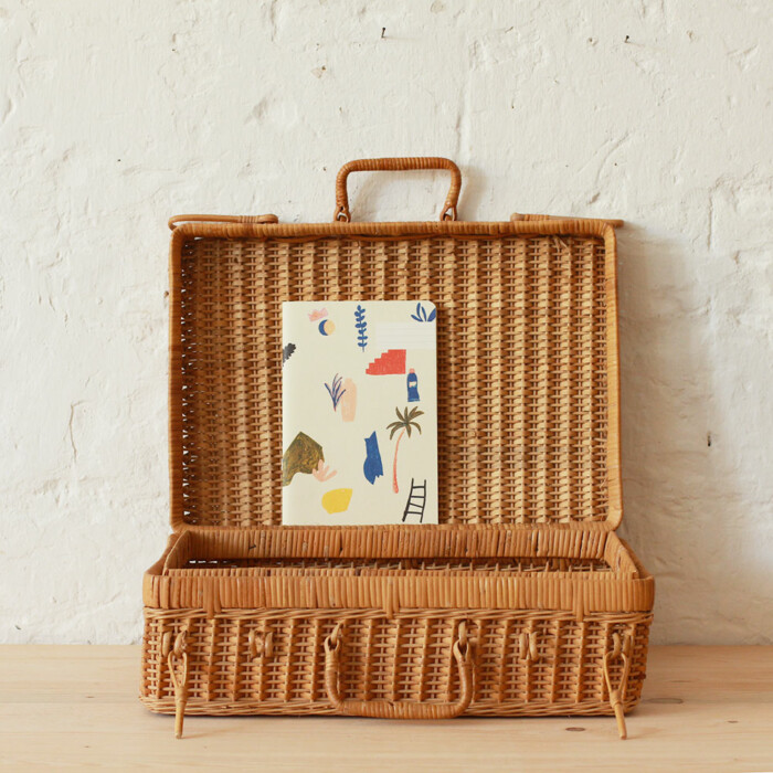 Valise tressée vintage - K354