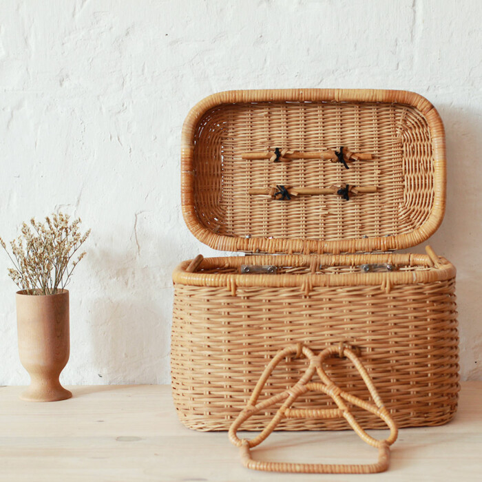 Valise tressée vintage - K128 – Image 2