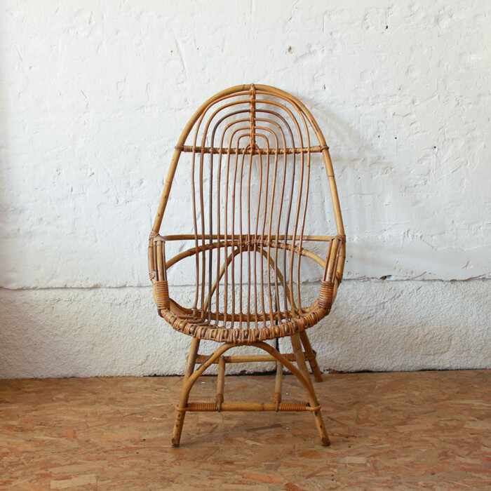 Fauteuil rotin vintage