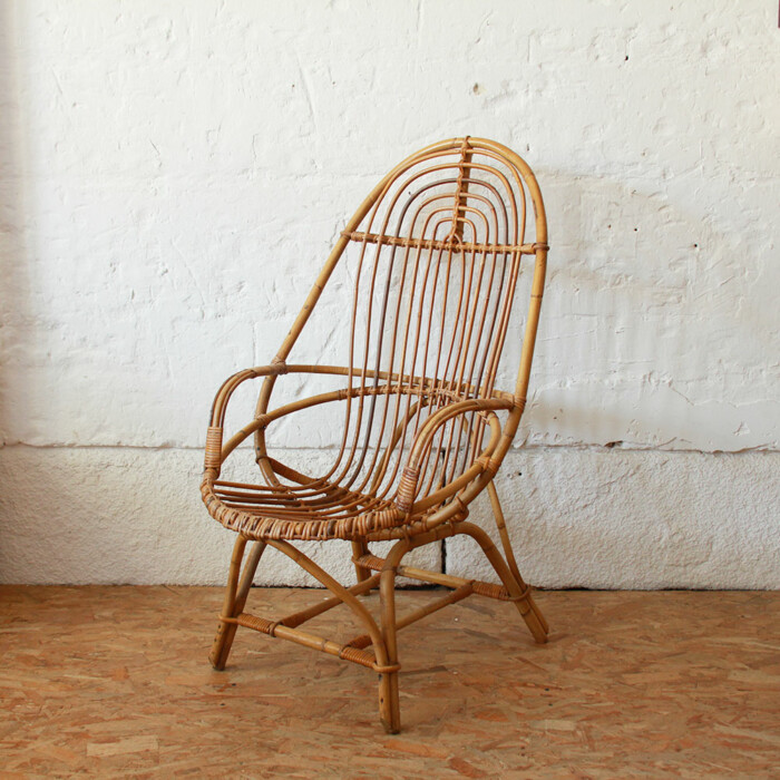 Fauteuil rotin vintage – Image 2