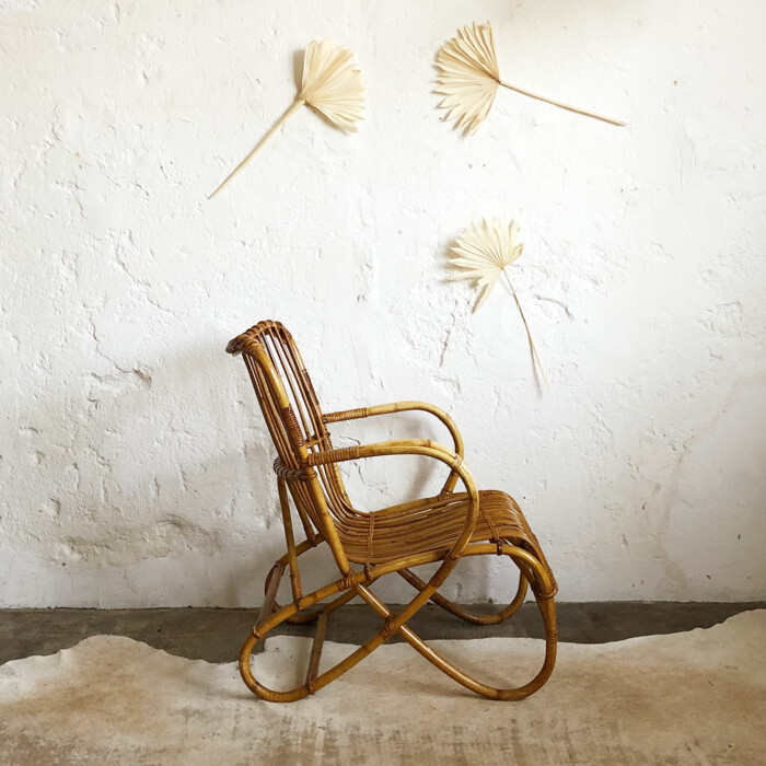 Fauteuil rotin vintage – Image 4