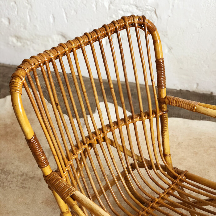 Fauteuil rotin vintage – Image 3