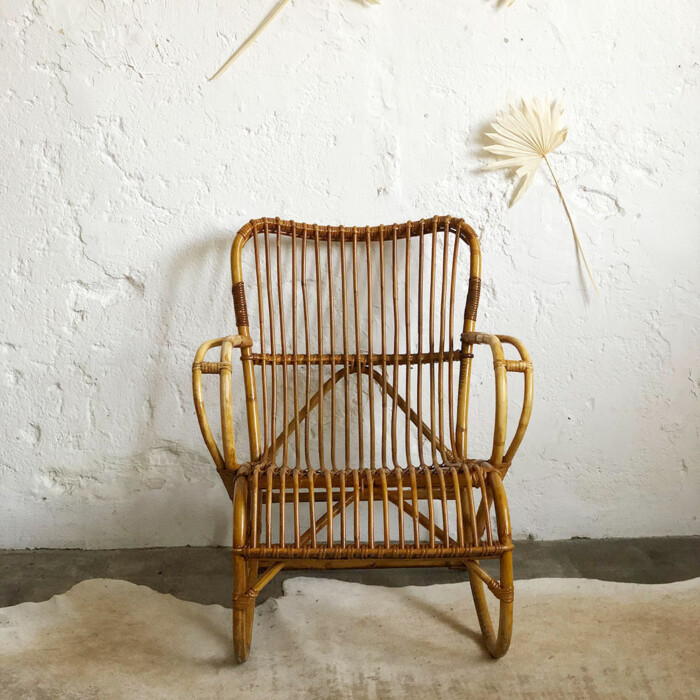 Fauteuil rotin vintage – Image 6